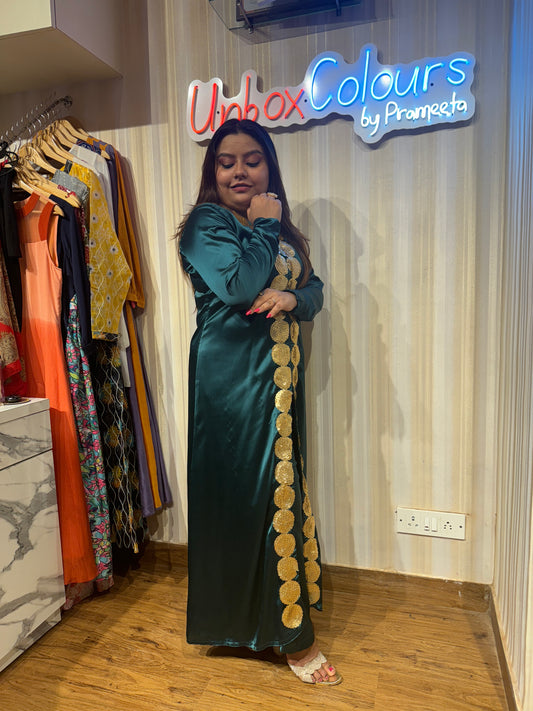 A vibrant piece with bold embellishments will flaunt your bright personality in this beautiful coordinated outfit on your special occasions. The in trend sequence lace gives an extra hike to the beauty of this Indo Western clothing piece. This unique Coord Set will make you stand out in the crowd enhancing your beauty to its fullest.