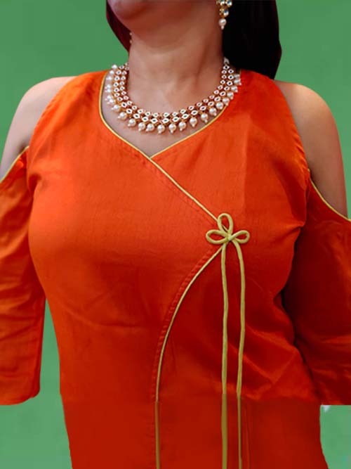 Colour Block Kurti Set