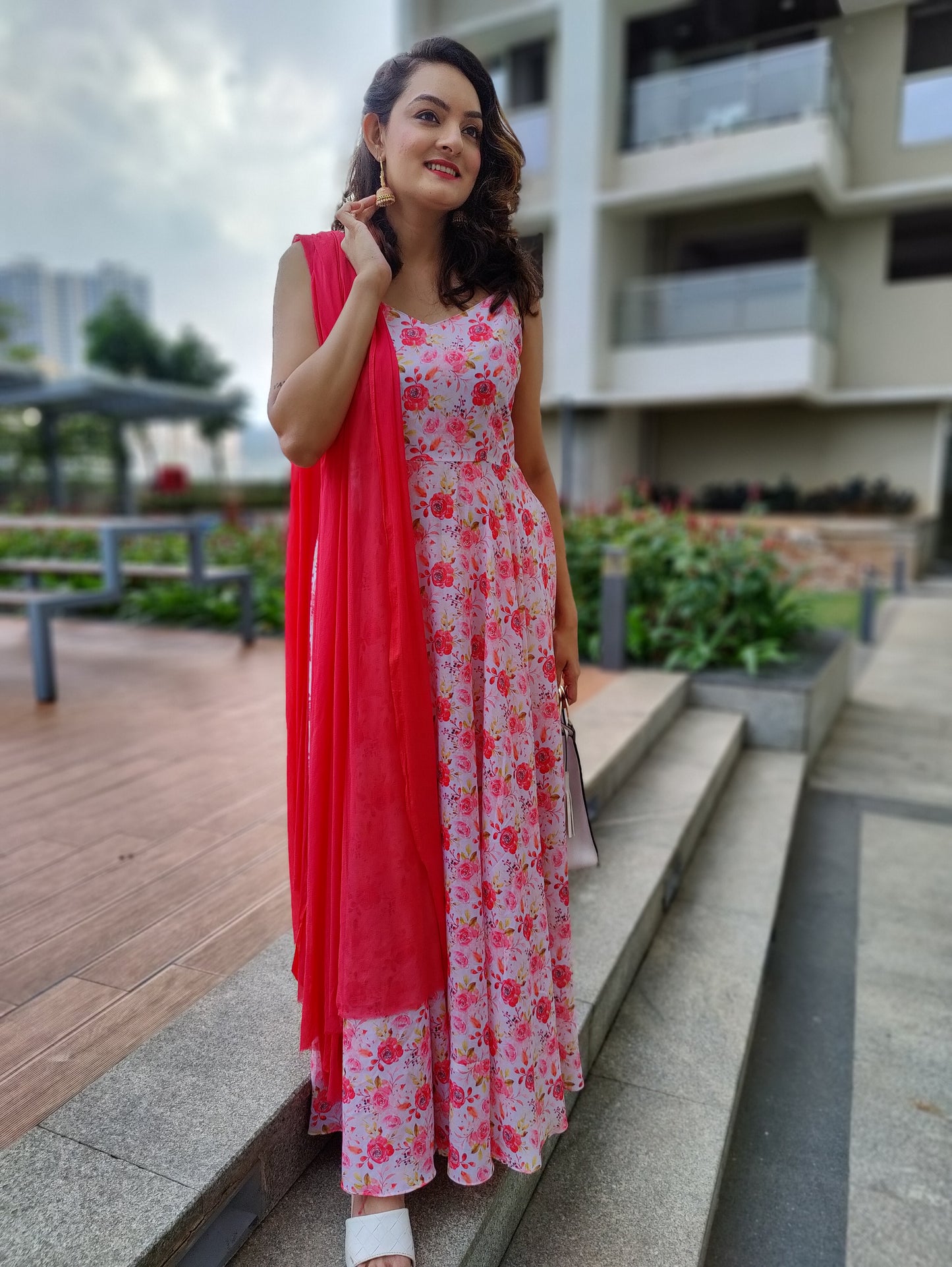 Flared Kurti with Dupatta