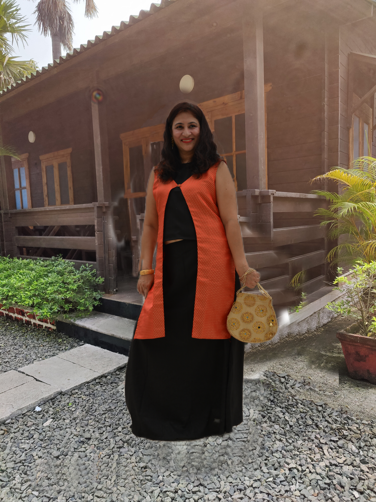 Flaunt your beautiful body by layering with this timeless piece of Jacquard shrug set from our range of elegant Indian Clothing.