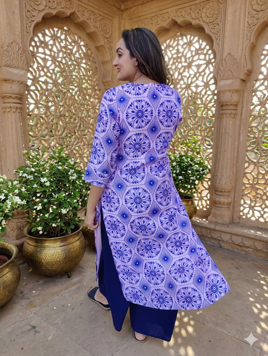 MANDALA PRINT STRAIGHT KURTI