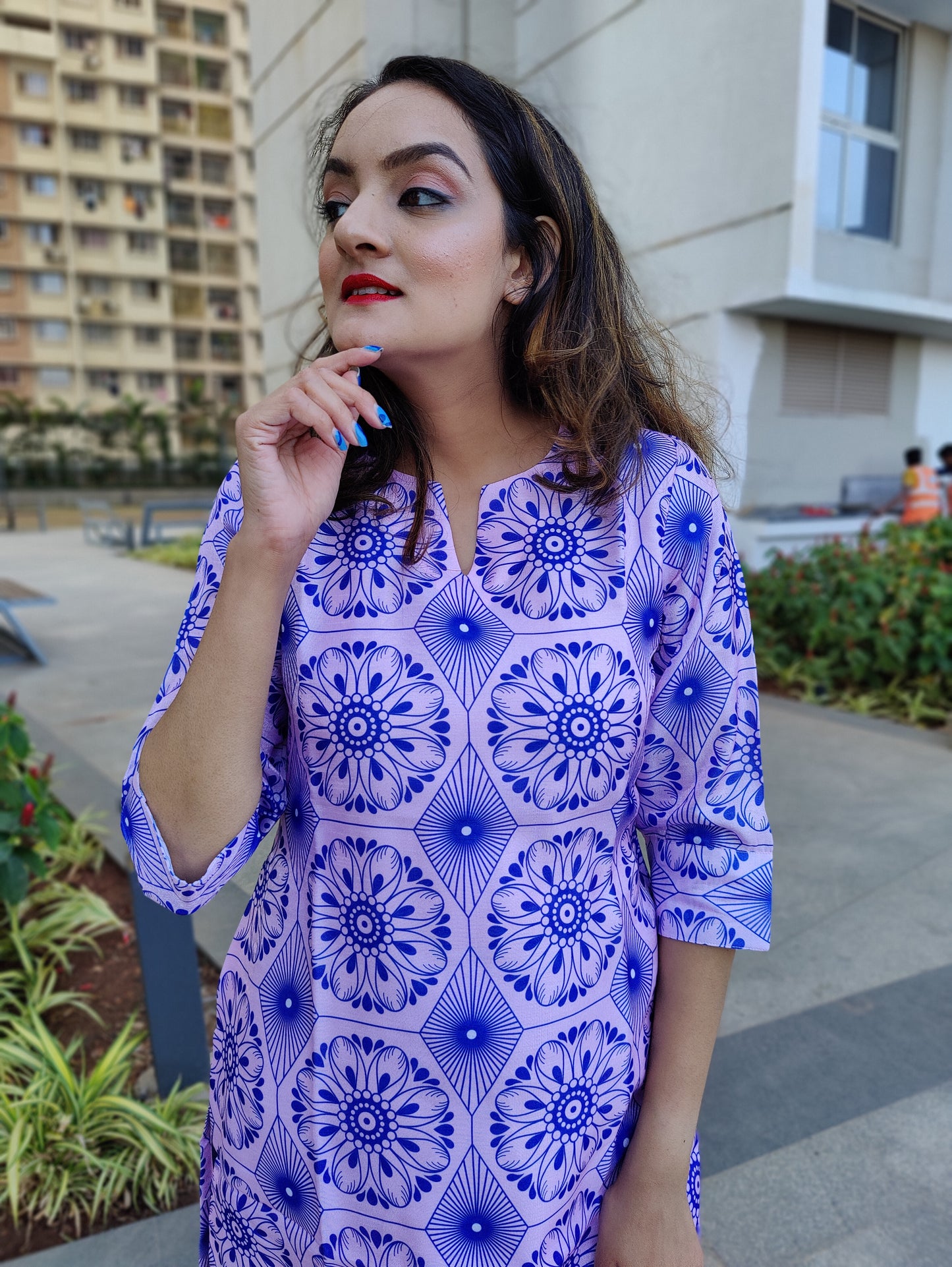 MANDALA PRINT STRAIGHT KURTI