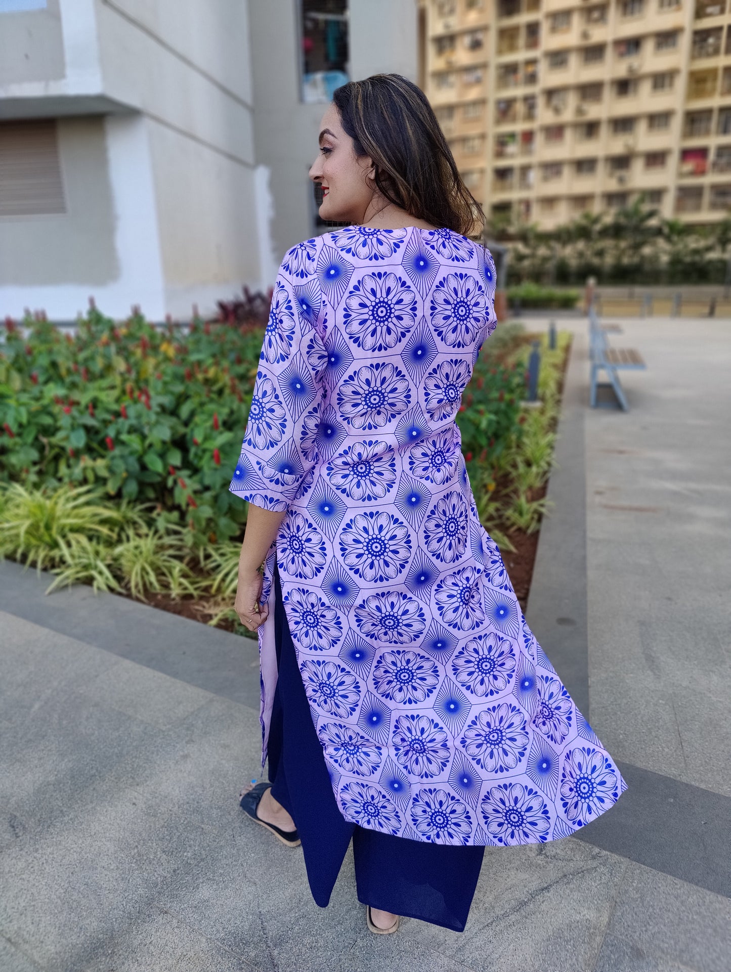 MANDALA PRINT STRAIGHT KURTI