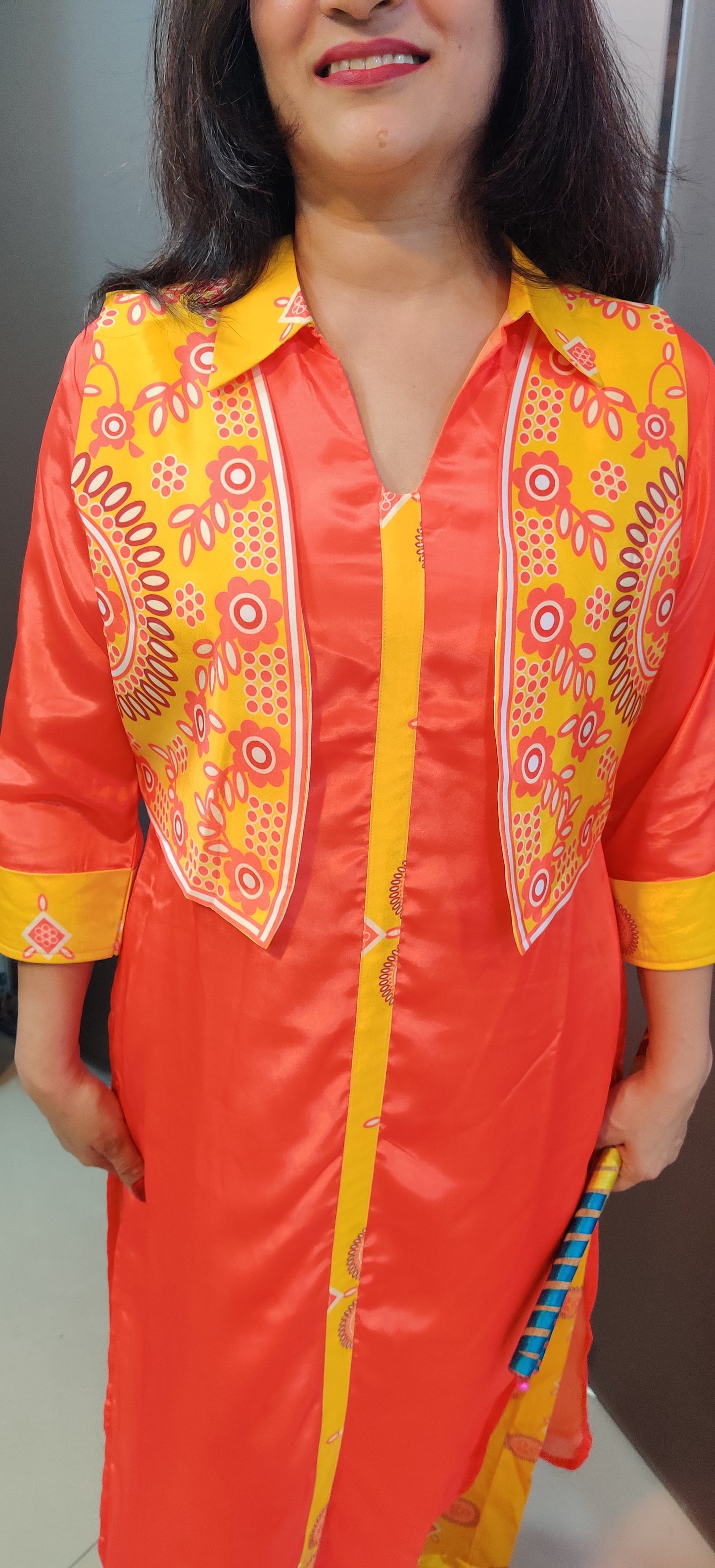 Shirt Kurti With Short Jacket Plazzo Set