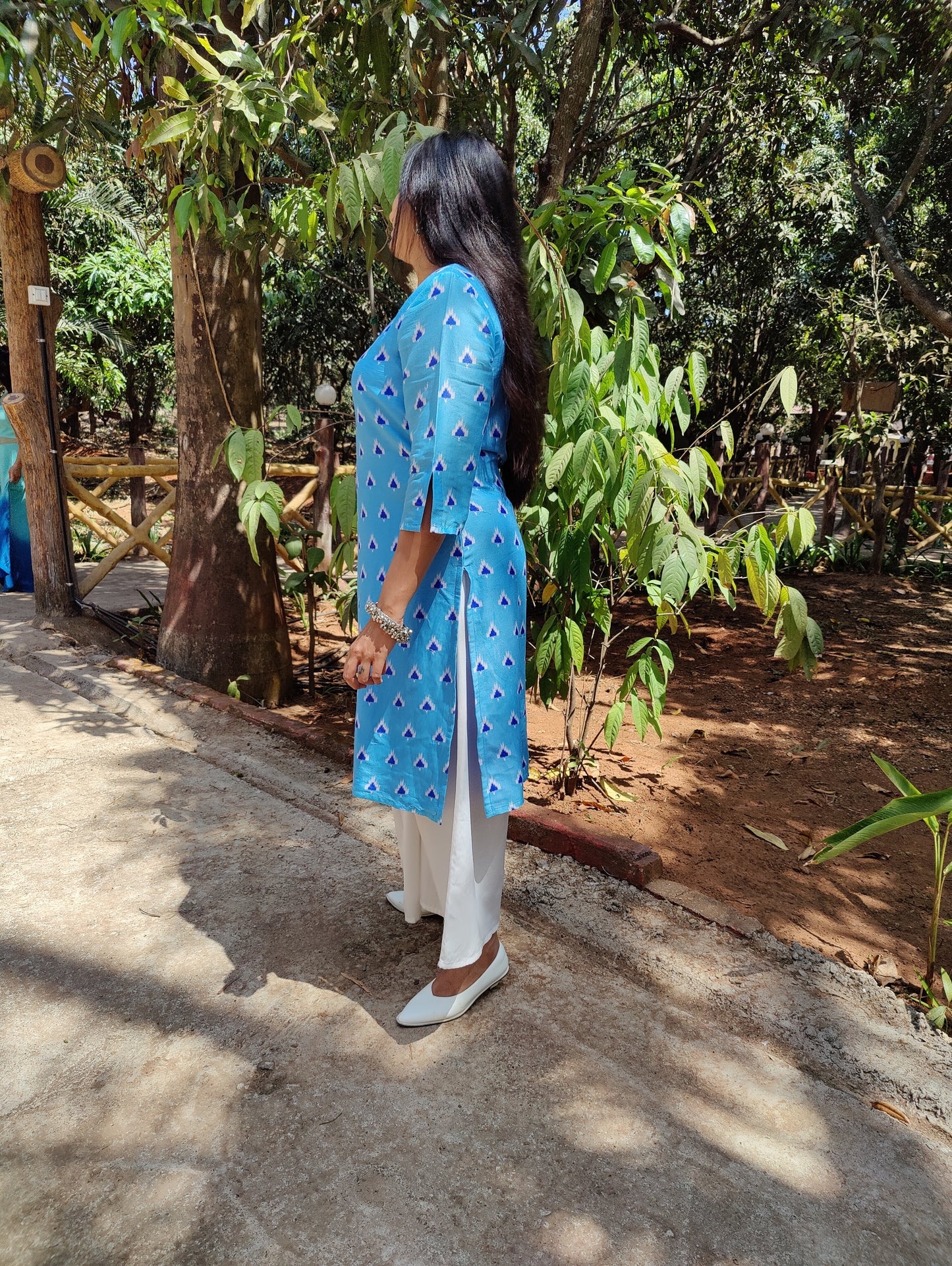 IKKAT PRINT STRAIGHT KURTI