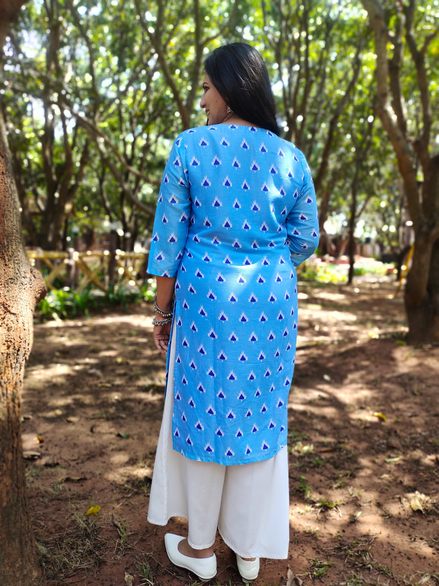 IKKAT PRINT STRAIGHT KURTI