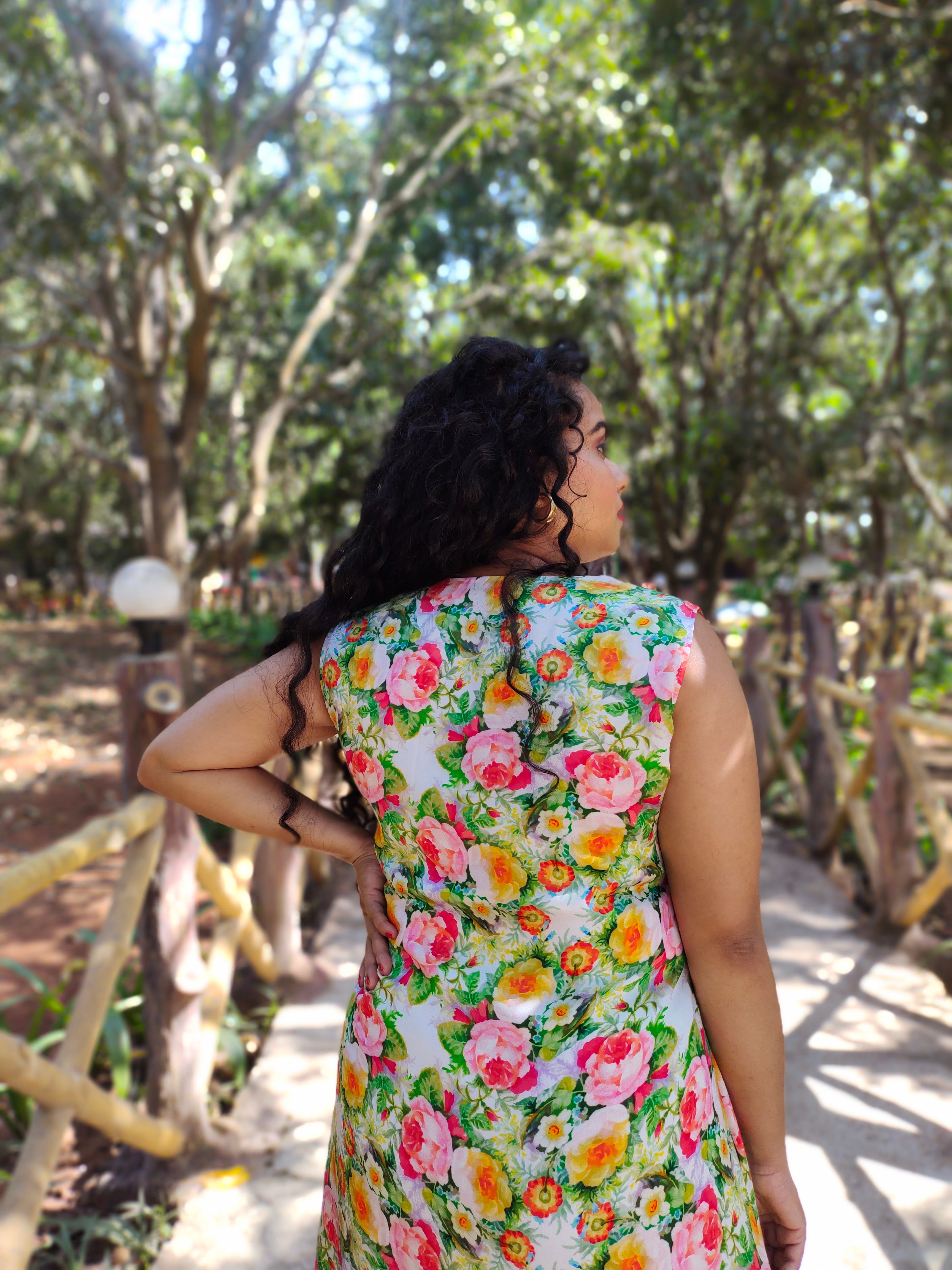 FLORAL PRINT A LINE KURTI