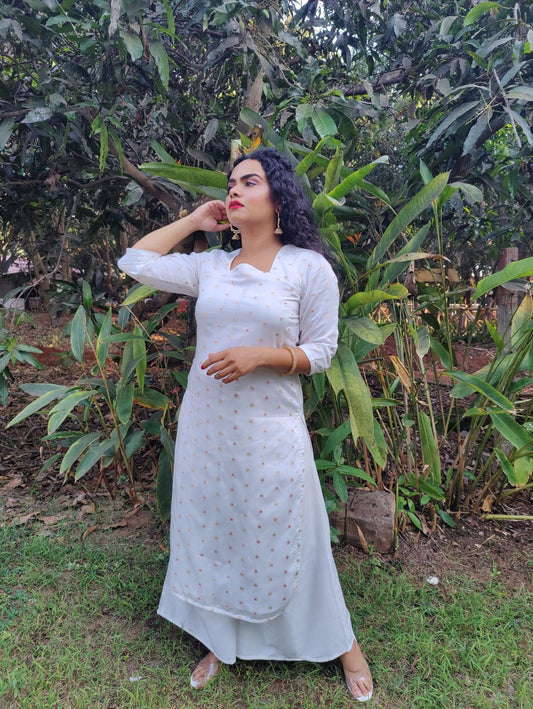 CHANDERI MINA BOOTY STRAIGHT KURTI