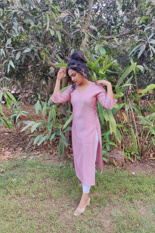 BROCADE SILK STRAIGHT KURTI