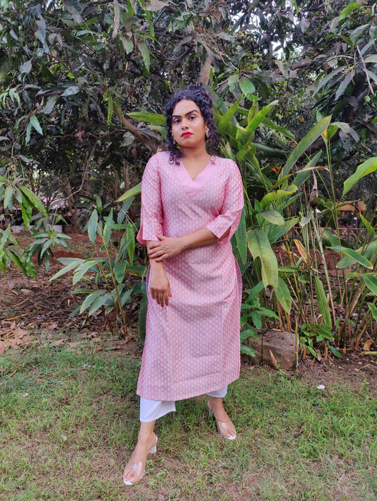 BROCADE SILK STRAIGHT KURTI